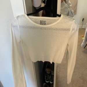 Cropped ribbed urban outfitters long sleeve tee